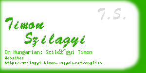timon szilagyi business card